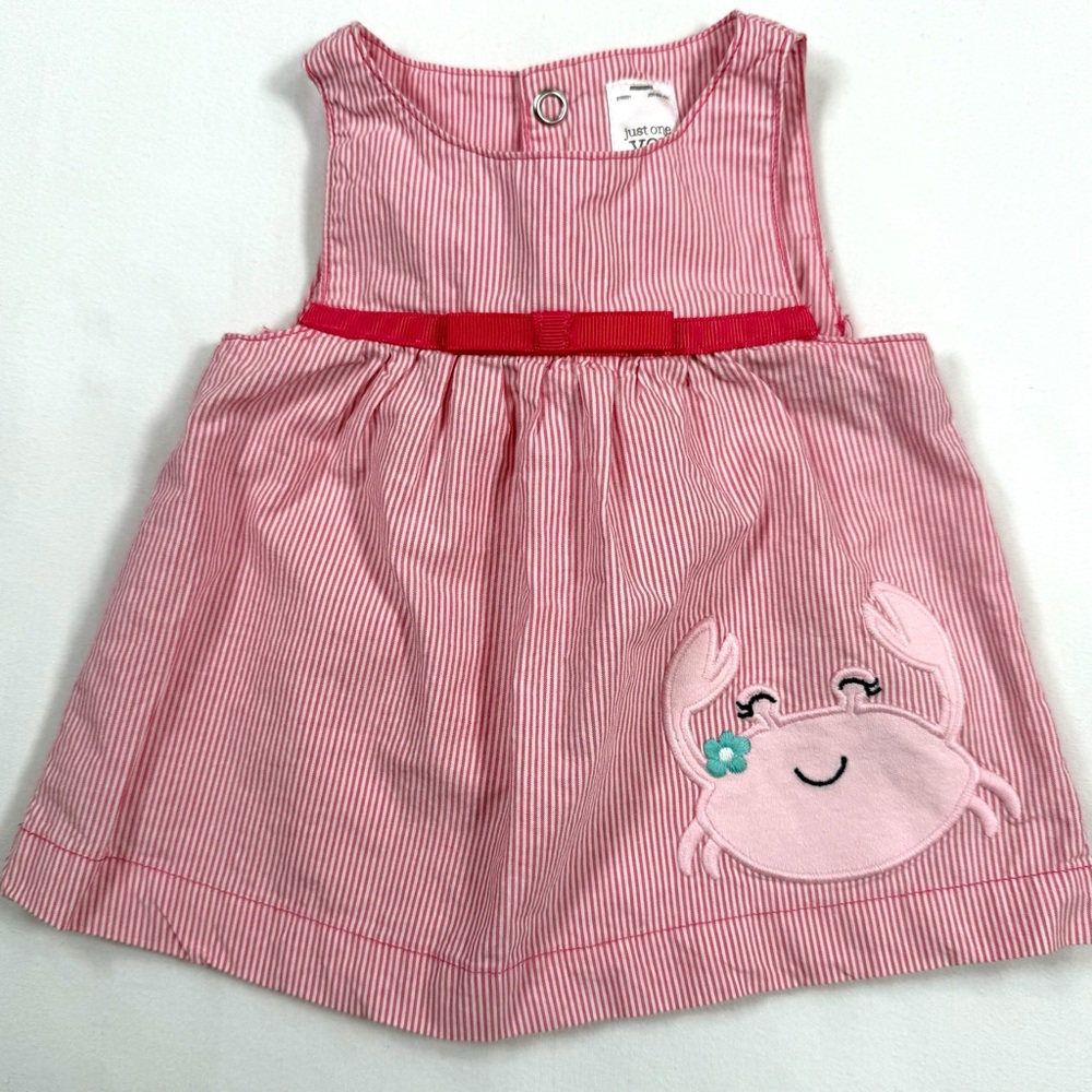 JUST ONE YOU BY CARTER’S Newborn Girls’ Striped Crab Fit‎ & Flare Coastal Dress
